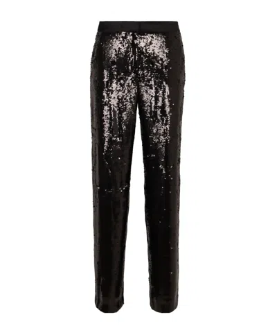 Pt01 Sequined Dress Pants In Black