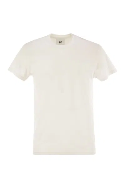 Pt01 Silk And Cotton T-shirt In White
