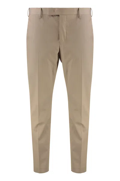Pt01 Silkochino Slim Fit Trousers In Neutral