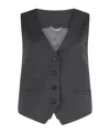 Pt01 Virgin Wool Single-breast Waistcoat In Gray