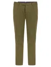 Pt01 Superslim Trousers In Cotton And Silk In Green