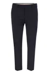 Pt01 Slim-fit Blue Cotton Trousers