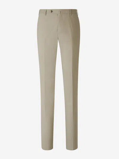 Pt01 Slim-cut Chinos In Beige