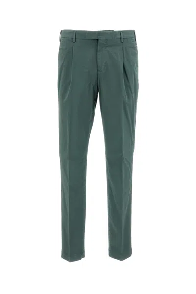 Pt01 Slim-fit Green Trousers In Lightweight Stretch Cotton Gabardine