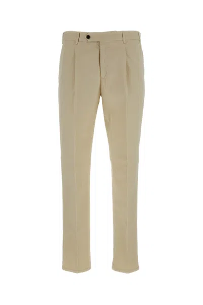 Pt01 Slim-fit Lightweight Gabardine Trousers With Pressed Creases In Brown