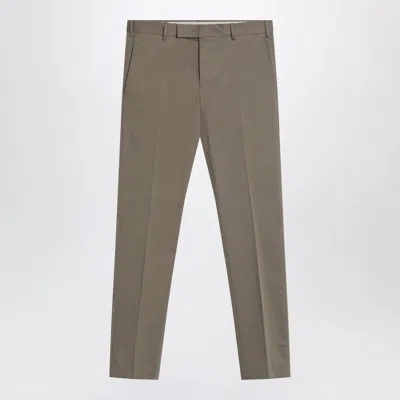 Pt01 Slim-fit Military Green Trousers In Cotton