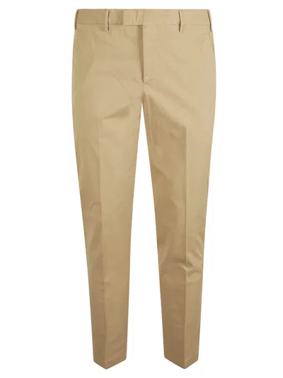 Pt01 Slim Fit Plain Trousers In Arachide