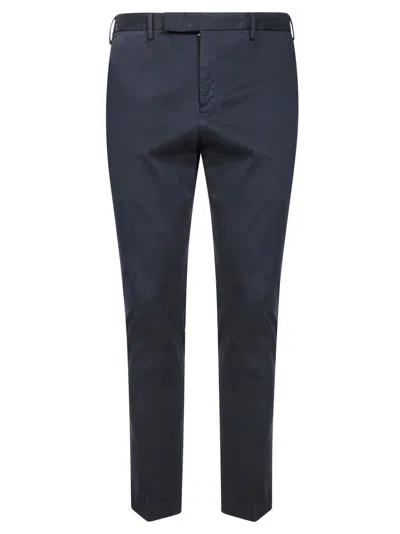 Pt01 Slim Fit Tailored Pants With Clean Finish In Black