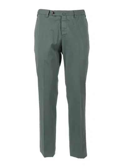 Pt01 Slim Flat Front Straight-leg Pants In Gray