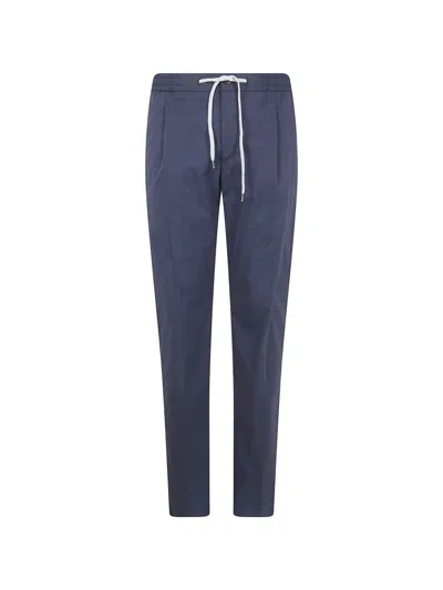 Pt01 Soft Popeline Regular Trousers In Blue