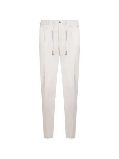 Pt01 Soft Popeline Regular Trousers In White