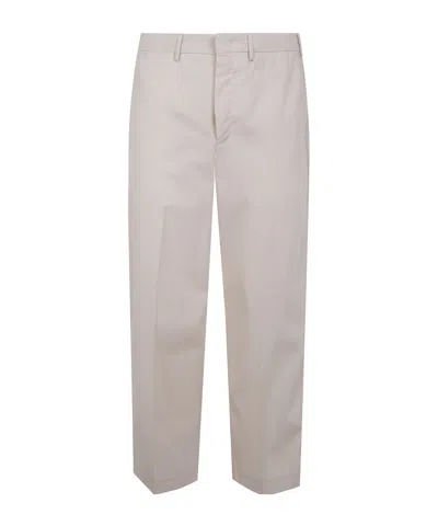 Pt01 Straight-leg Cotton Trousers In White
