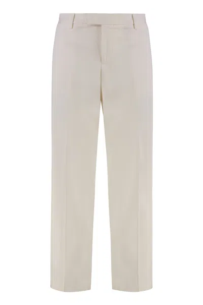 Pt01 Stretch Cotton Trousers In White
