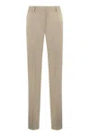 Pt01 Stretch Viscose Trousers In Beige