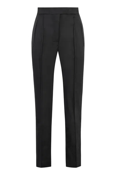 Pt01 Pt Torino Stretch Viscose Trousers In Black