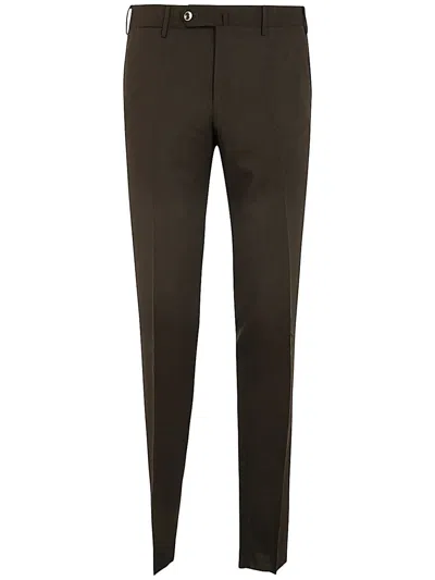 Pt01 Superlight Deluxe Wool Slim Flat Front Pants In Brown