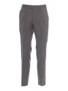 Pt01 Tailored Grey Trousers With Pleat In Gray
