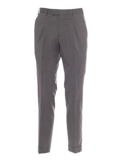 PT01 TAILORED GREY TROUSERS WITH PLEAT