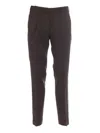 Pt01 Tailored Trousers With Single Pleat And Flap Pockets In Brown