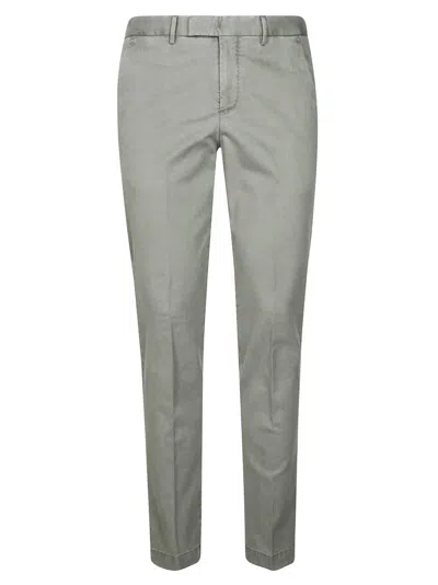 Pt01 Tailored Slim-fit Pants With Clean Waistband In Green
