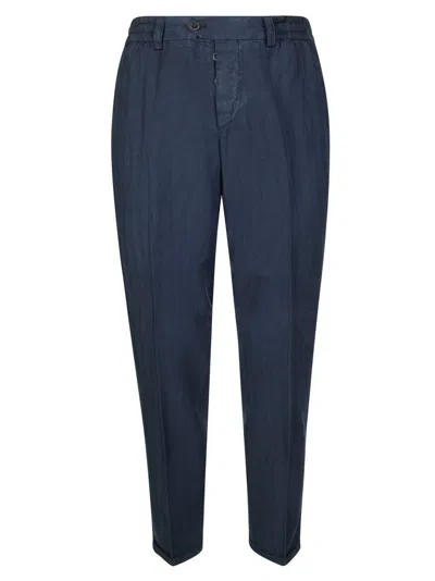 Pt01 Tapered Carrot Fit Cotton Trousers In Blue