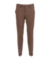 Pt01 Flat Front Pants With Diagonal In Brown