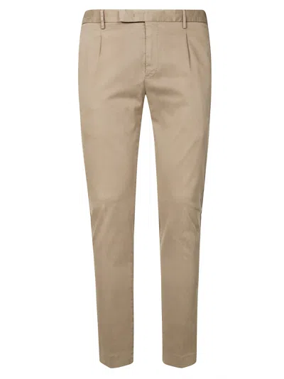 Pt01 Pantaloni Torino Slim Fit Silk-cotton Chino Trousers With Welt Pockets In Brown