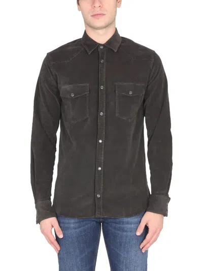 Pt01 Texan Shirt In Brown