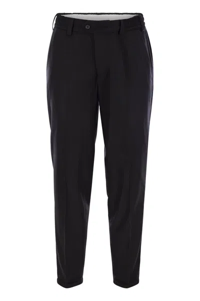Pt01 The Rebel - Wool And Cashmere Trousers In Black