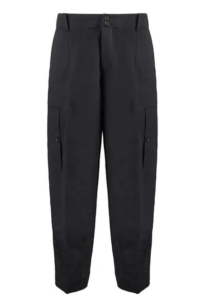 Pt01 The Sailmaker Cotton-linen Trousers In Black