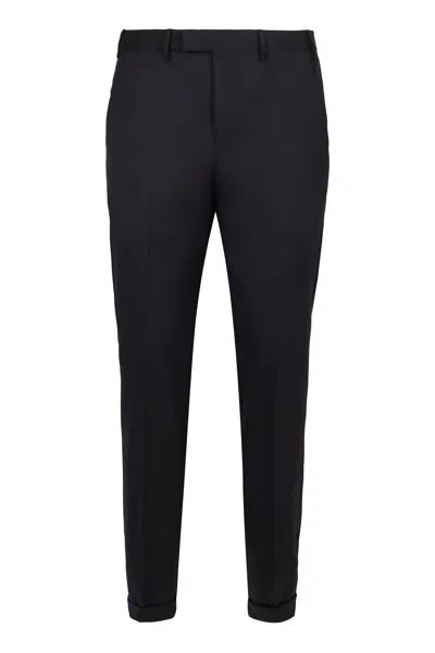 Pt01 Pt Torino Travel Wool Blend Trousers In Blue