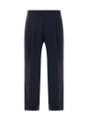 Pt01 Cotton-blend Tailored Trousers In Blue