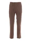 Pt01 Trousers - Slim, Flat Front, Diagonal Pockets In Brown