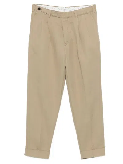Pt01 Vintage Carrot Trousers In Brown