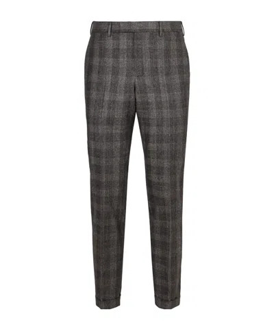 Pt01 Virgin Wool Dress Trousers In Gray