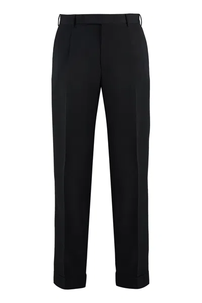 Pt01 Virgin Wool Trousers In Black