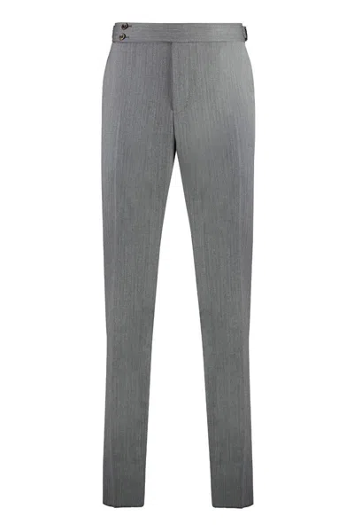 Pt01 Virgin Wool Trousers In Grey