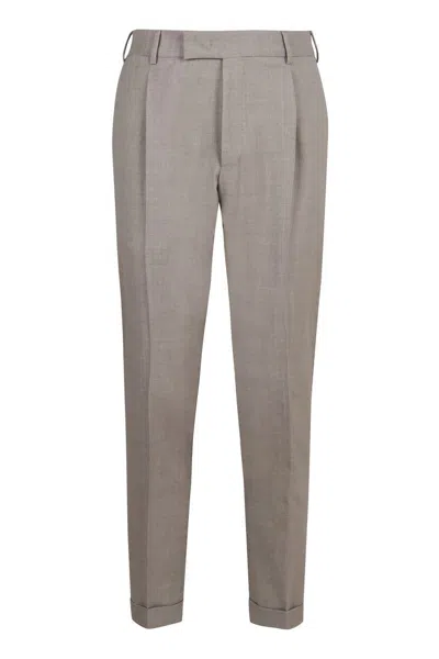 Pt01 Virgin Wool Trousers In Grey