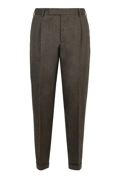 Pt01 Virgin Wool Trousers In Grey