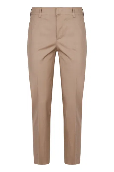 Pt01 Viscose Trousers In Brown