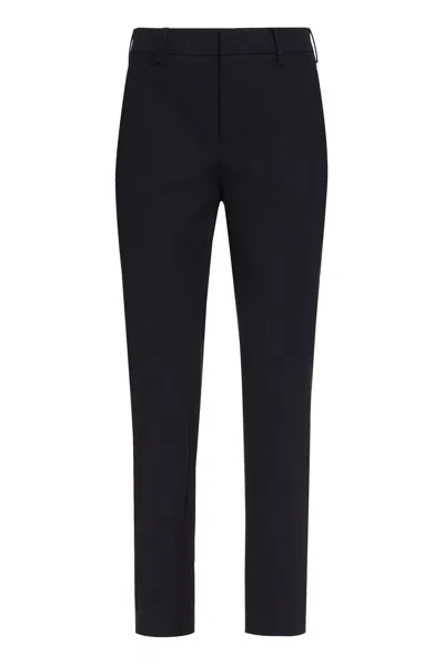Pt01 Viscose Trousers In Blue