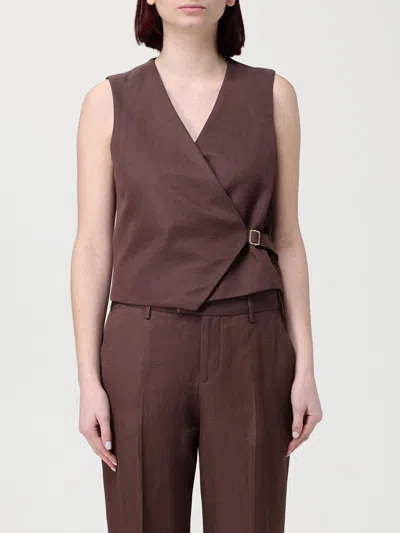 Pt01 Waistcoat Woman  In Brown