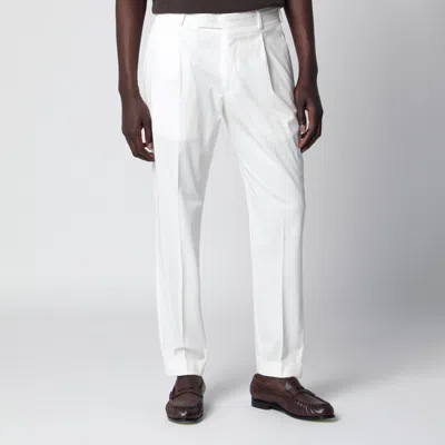 Pt01 White Cotton Trousers