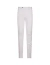 PT01 WHITE STRETCH COTTON CLASSIC TROUSERS