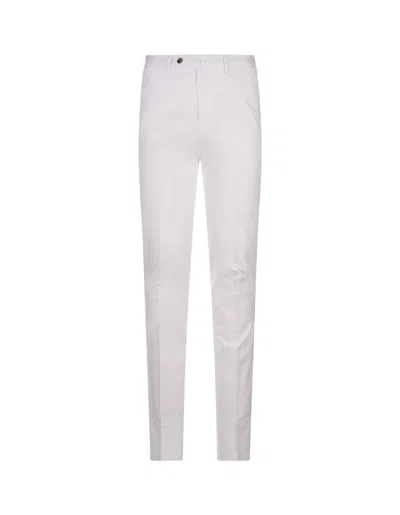 Pt01 White Stretch Cotton Classic Trousers