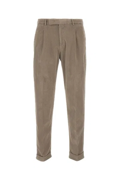 Pt01 Wide Ribbed Velvet Trousers In Gray