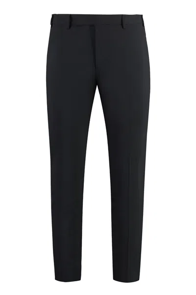 Pt01 Wool Blend Trousers In Blue