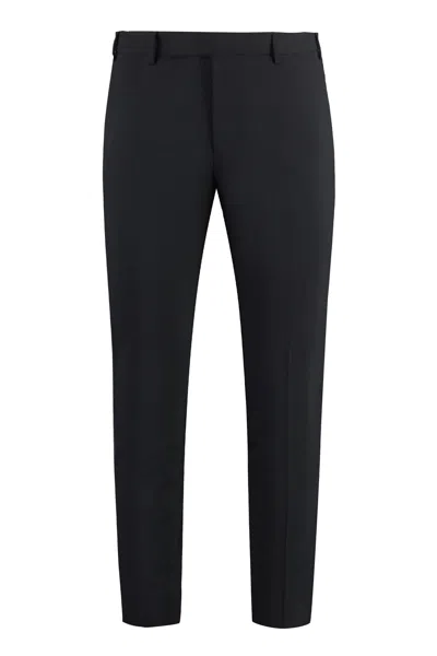 Pt01 Wool Blend Trousers In Black