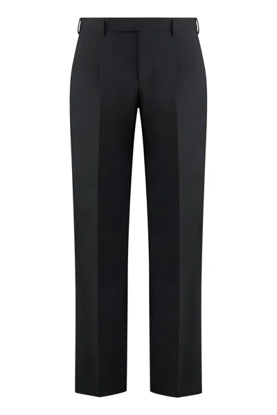 Pt01 Wool Blend Trousers In Black