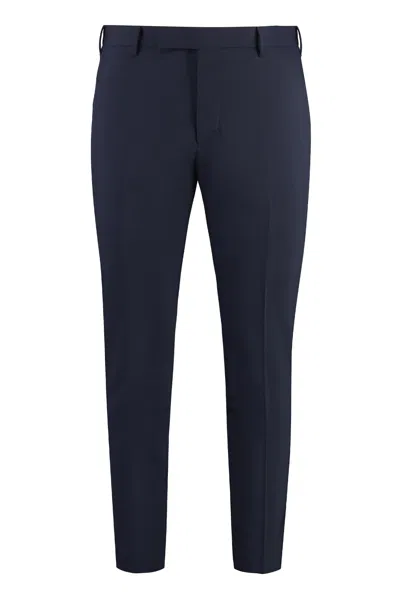 Pt01 Wool Blend Trousers In Blue